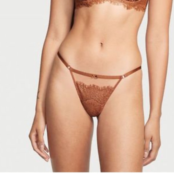 New Set of 3 Satin Shine Strap Logo Lace V String Thong Brazilian Panties - Picture 6 of 6